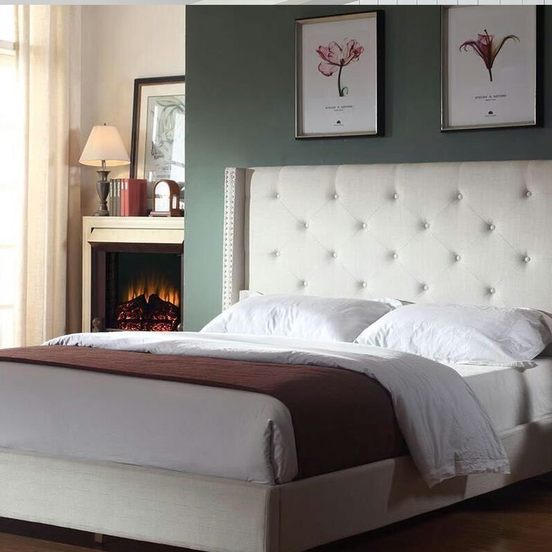sovrum stoppade sänggavel modern king size sängen är tyg