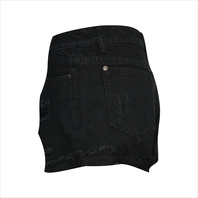 svart denim rip kort WS1434