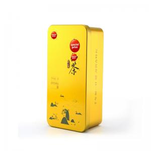 Rektangulär guld metallisk finish tennlåda