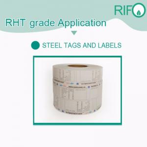 Billig termisk pappersrulle i grossistled, etikett med hög temperatur för husdjursstål
