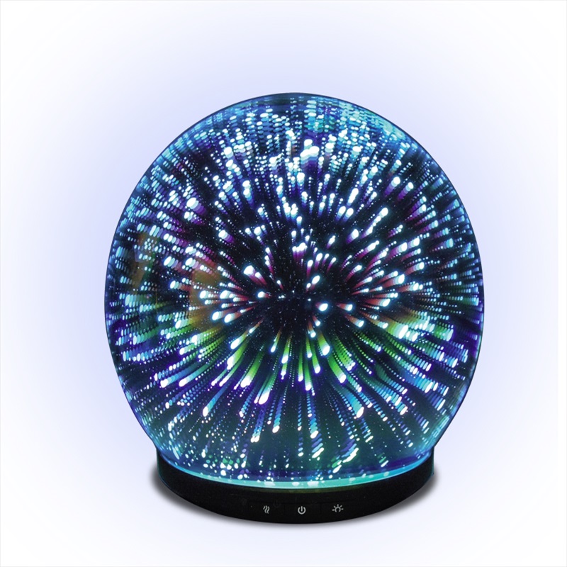Bollformad regnbåge 3D-glas fyrverkeri ultraljud elektronisk aromadiffusor