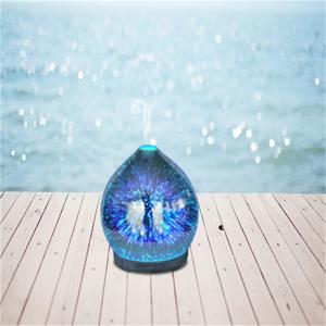Manuell luftfuktighet och bärbar installation ultraljud 3D-glas fyrverkeri aroma olja diffusor