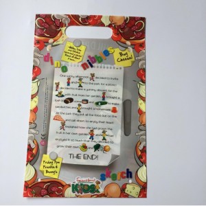 helt tryckta plastförpackningspåsar med gjuthandtag