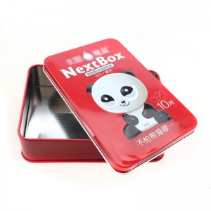 Skräddarsydd rektangulär förpackningsbox för ögonlappar, kosmetisk tennlåda