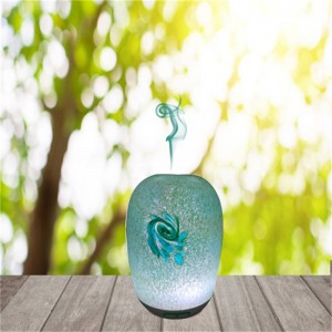 Ny design Ultrasonic Glass Cool Mist parfym Aroma Diffuser med miljövänligt