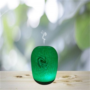 Ny design Ultrasonic Glass Cool Mist parfym Aroma Diffuser med miljövänligt
