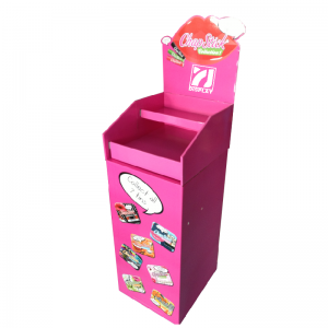 Pop Up Korrugerad Golv Kartong Display Stativ för kosmetiska