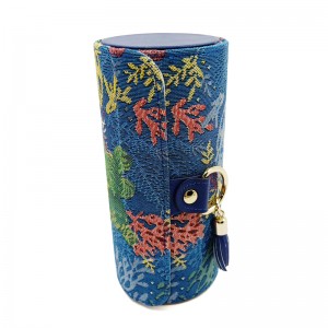 Lyxiga två lager med roterande presentförpackning med pappersrör med metallknapp