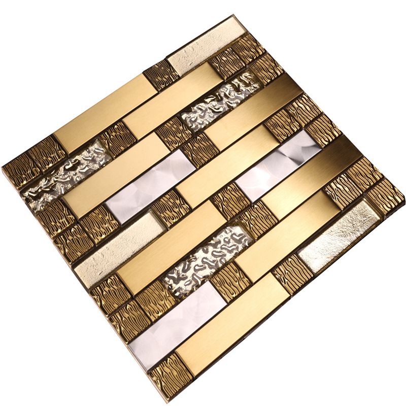 Backsplash Mosaics till salu Gold Metal Art Mosaic