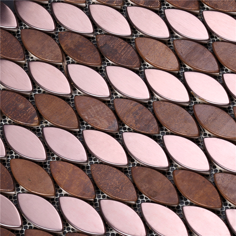 Oval mosaik Bladform lövverk Mosaik Kakel för Deco