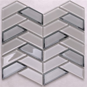 HMB32 Beidge Honed Herring Bone 12x12 Dekorativ stenbrickplatta mönstrad glasmosaik