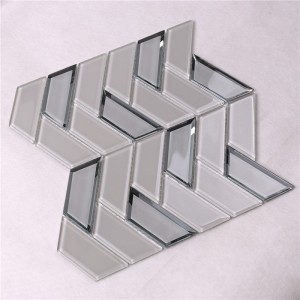 Härdad fiskplatta Ljusbeige glas kök Backsplash plattor