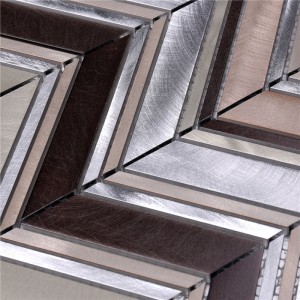 HLC27 grå aluminiumlegering Blend Glass dekorativa kakelremsor för kökstänk tillbaka