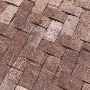 YK03 Natural Square Coconut Shell Mosaic Tiles Wood Looking Mosaic Tiles