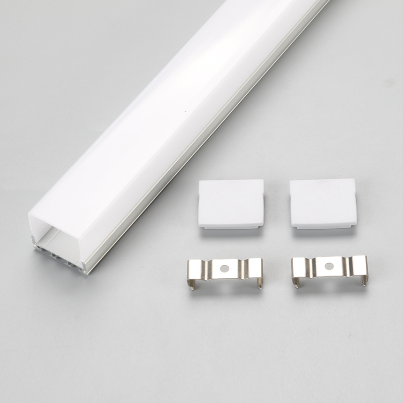 LED-profil aluminiumkanalsystem med lock och ändlock för LED-remsinstallationer