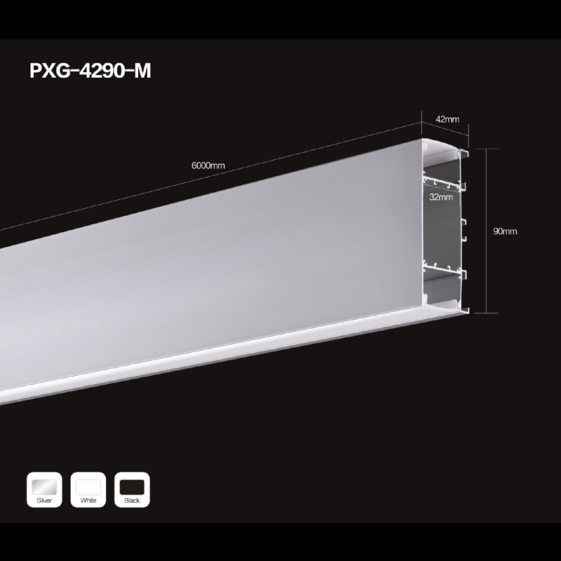 Silveranodiserad 6063 T5 U-aluminiumprofil för LED-belysning