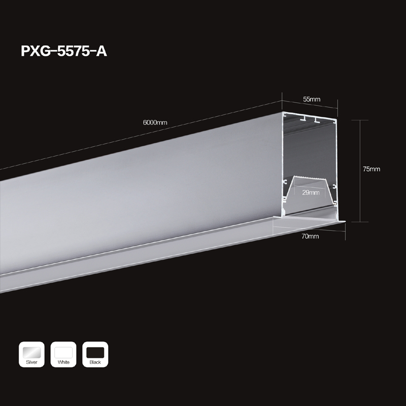 6063 aluminium LED-remsa aluminiumprofil med monteringsklemma för ändlock