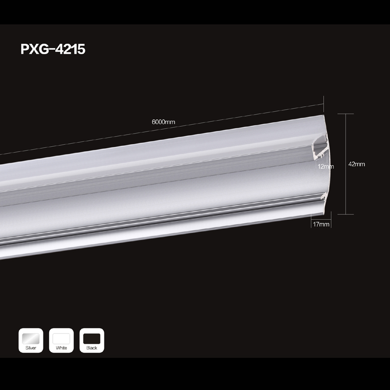 Hörn PC-lock aluminiumprofil LED-remsa för flexibel LED-ljusremsdiffusor