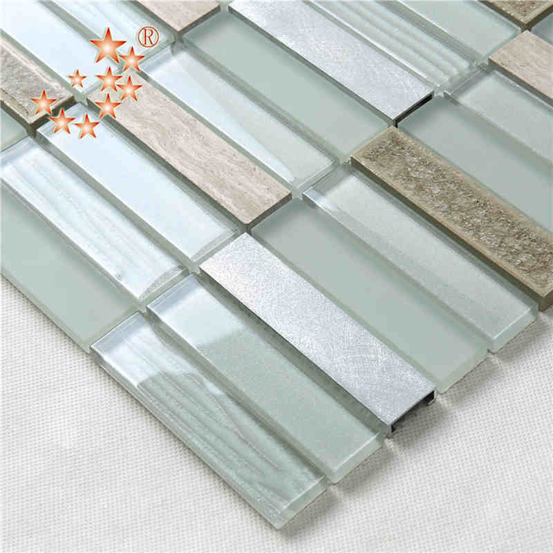 Ny produkt vågig glasplattbubbla glasplatta Mattglas Blandad metall Keramisk mosaikplatta för kök Splash Tillbaka trasiga glasplattor arabesk glaskakel