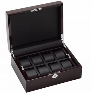 Ebony Wood Finish 8 Watch Case