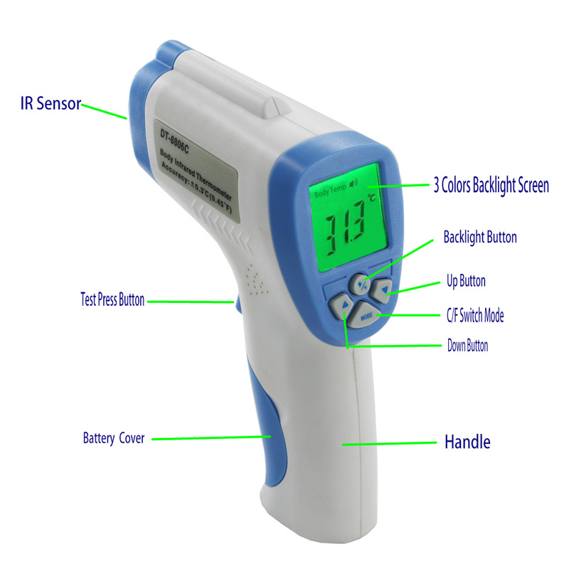 Kontaktfri digital infraröd termometer Kroppstemperatur Testleverantör Thermometer Pice