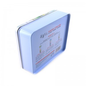 Anpassad liten kvadratisk kosmetisk tennlåda för ansiktsmask, handkrämförpackning