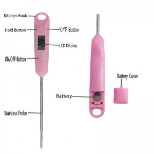 Självavstängd hög precision med temperaturdifferens mattermometer för kök