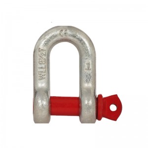G210 Lifting Hot Dip Galvaniserad skruvstift US Dee Type Carbon Steel Drop Forged Marine Rigging Chain D Shackle