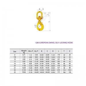G80 Svängbar självlåsskrok målad
