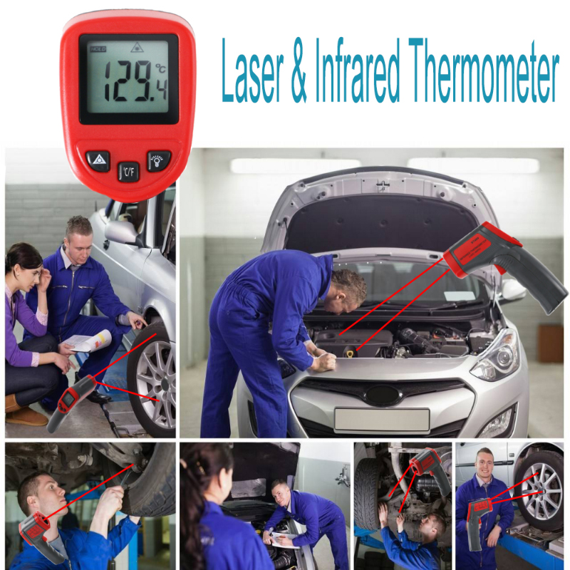 Industriell begagnad -32 ~ 400 Infraröd temperaturmätare Termisk temperatur Digital termometer pistol