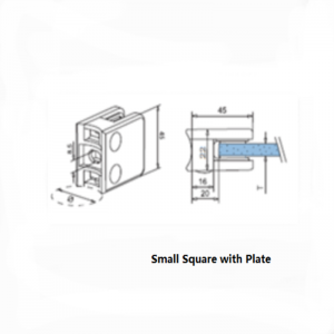 Rostfritt stål fyrkantig typ med plåtglasklämma