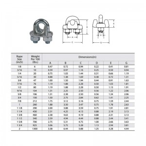 USA-typ G-450 Drop Forged Wire Rope Clip Hot Dip Galv.