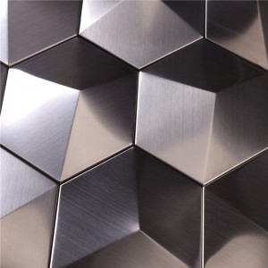 Sliver Stereo Three D Mosaic Tile för hotelllobby HSW-18040