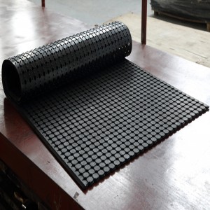 Anti-bakterier ribbed Gummi dränerat golvmatta gummi ringhål för badrum och toalett