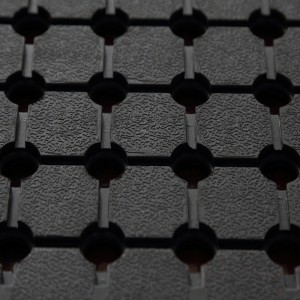 Anti-bakterier ribbed Gummi dränerat golvmatta gummi ringhål för badrum och toalett