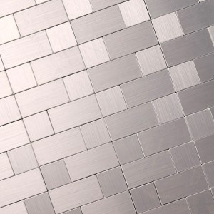 Silver Vattentät / Brandsäker Aluminium Mosaik Kakel Klistermärken Kök Ryggplask Skal och pinne