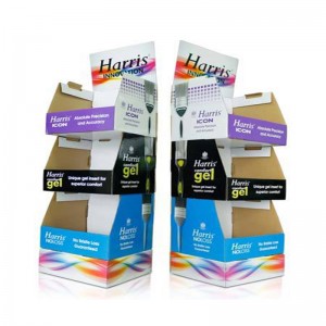 YJ Pop Up Kartongprodukter Displaystativ, korrugerad kartonggolvskyddsställ, pappersskyltställshylla