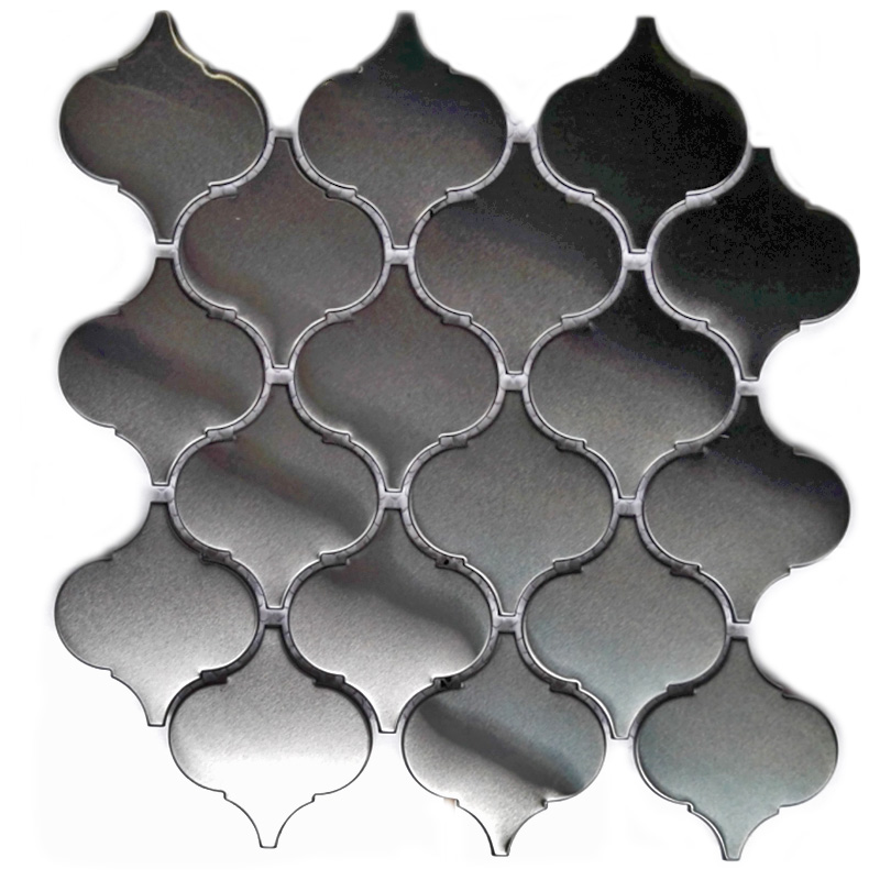 Ny design väggplatta rostfritt stål lykta form mosaikplattor för kök Backsplash
