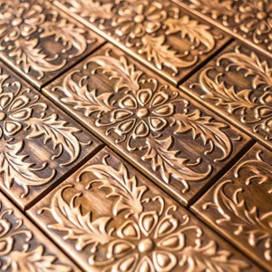 Koppar Backsplash Mosaik Kakel Badrum Och Dekoration Piastrelle Bagno Con Fiori Kakel