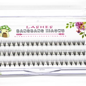 Varm försäljning 10p rotad flare individuell volym 3d ögonfransförlängning