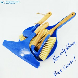 Akbrand Hushåll Bambuhandtag Rengöringsborstar Set 4in1 i djupblå färg