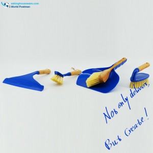 Akbrand Hushåll Bambuhandtag Rengöringsborstar Set 4in1 i djupblå färg