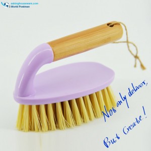 Akbrand Bambuhandtag Skrubber Rengöringsborste Skor Borste Klädborste