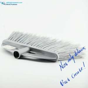 Akbrand Plastic Broom Head med enkel borstbräda och långa grå borst