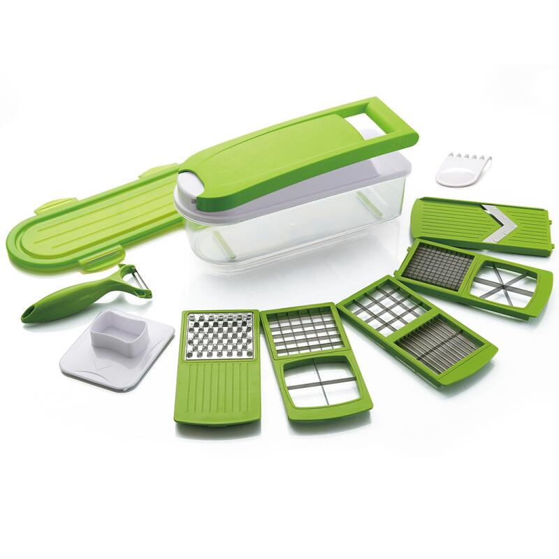 Flera blad Vegetabilisk hackare Mandoline Slicer Dicer, rostfritt stål grönsaksskiva