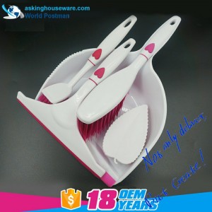 Akbrand med hjärtaform dekoration dammskydd borste kvast fönster skrapmaskin borste skurborste 4in1 rengöringsverktyg set