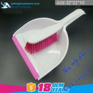 Akbrand Dustpan Brush Broom med Wave Shape Design PVC Line vid Dustpan Entré