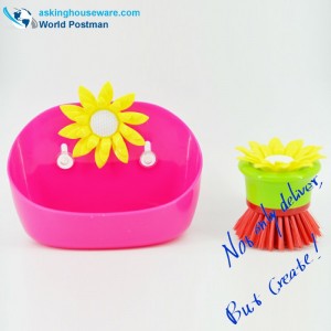 Akbrand Kitchen rengöringsborste och förvaringsbox set med suckers vid sidan