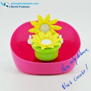 Akbrand Kitchen rengöringsborste och förvaringsbox set med suckers vid sidan