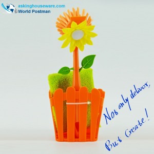 Akbrand Köksrengöringsborste och förvaringsskopa med suckers och svampskur